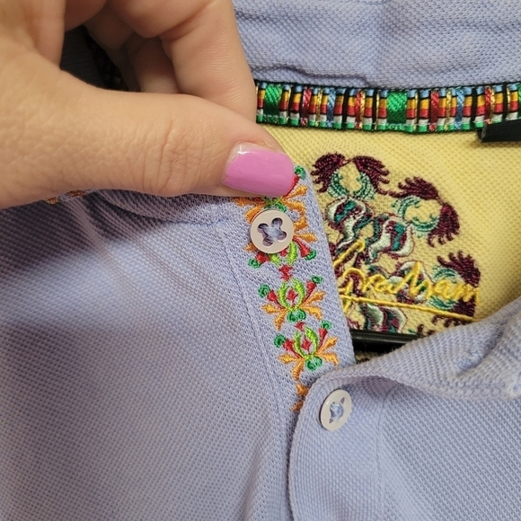 Robert Graham Blue Polo Shirt - Picture 5 of 6